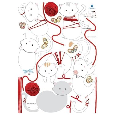 Easy Instant Home Decor Wall Sticker Decal - Kitties and Yarn