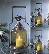 Dragonfly Metal and Glass Lanterns (Green) (set of 3)