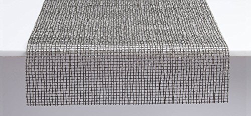 Chilewich Lattice Table Runner 14x72 - Caviar