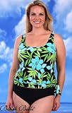 Beach Belle Botanica Blouson Tankini Swimsuit - Plus Size Swimwear Plus Size Swimsuit