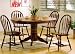 All new item 5 pc dark distressed oak finish wood pedestal dining table set