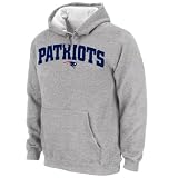 New England Patriots Grey Classic Arched Mascot Embroidered Hooded Sweatshirt