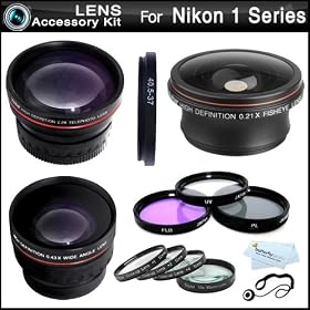 Fisheye All In Lens Kit For Nikon 1 J1, Nikon 1 V1 Digital Camera(That Use 10-30mm,... by Butterfly