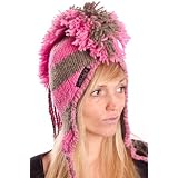 Original Pitico Fair Trade Mohikaner M�tze - Grau & Pinkvon "Pitico"