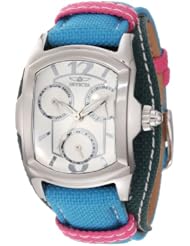 Invicta Womens 12269 Lupah Silver Tone Dial Turquoise and Green Canvas Watch