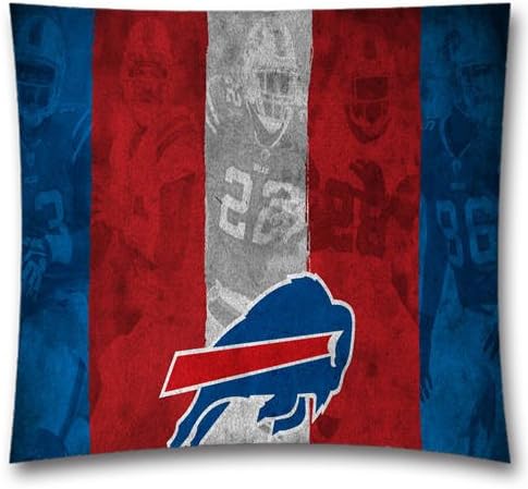 AM Personalized NFL Buffalo Bills Teams Cotton Square Decorative Throw Pillow Covers for Couch Sofa and Bed 18x18 Inch (45x45 cm) Footbal Theme 287