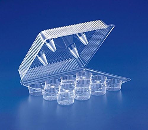 Cherry Queen12-Compartment MINI Cupcake / Muffin Container Clear Plastic Hinged Holder 10/PK