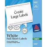 Avery Full Sheet Shipping Labels for Copiers, 8.5 x 11 Inches, White, Box of 100 (05353)