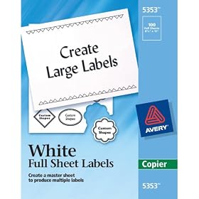 Avery 5353 8-1 2inx11in Large Medium Envelope Label (100 per Box) by Avery