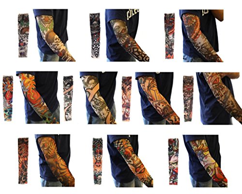 TAUT 6pcs/10pcs/20pcs Set Body Art Arm Stockings Fake Temporary Tattoo Sleeves