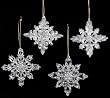 Club Pack of 24 Icy Crystal Clear Filigree Snowflake Christmas Ornaments