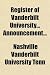 Register of Vanderbilt University... Announcement... Register of Vanderbilt University... Announcement...