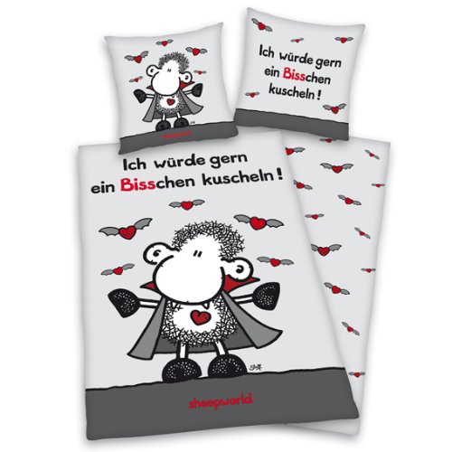Herding 467338050 Bettw&auml;sche, Sheepworld Vampir 80 x 80 + 135 x 200 cm, Biber