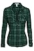 Women's Classic Collar Button Down Long Sleeve Lightweight Plaid Flannel Shirt