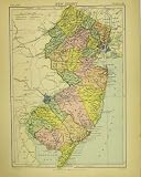 1884 MAP NEW JERSEY NORTH AMERICA BRITANNICA NINTH