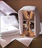 White 100% Cotton Alter Linen with Embroidered Red Cross 18" Wine Sacred Vessel Purificator