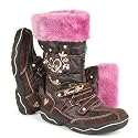 FLOWER GIRL M&auml;dchen Winter Stiefel, Wildleder, C- TEXI Klima Membrane, dunkelbraun-pink