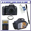 Pentax K-x Digital SLR with 18-55mm Zoom Lens (Black) + 8GB SDHC + Case + 52mm Protective Filter + Monopod + Rapid AC Charger + Rechargeable Batteries