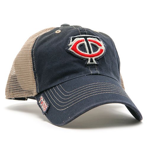 Minnesota Twins Mongoose Mesh Back Adjustable Cap - Navy/Mesh Adjustable