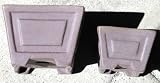 51tCCl9qWxL. SL160  2 SQUARE 3 &4 UNGLAZED CERAMIC BONSAI POTS HAND MADE