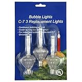 Pack of 3 Clear with Silver Glitter C7 Bubble Light Replacement Bulbs