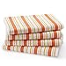 Cotton Craft - 4 Pack Dish Cloths, 15x15 - Coral, Pure 100% Cotton, Crisp Basket Weave Striped Pattern, Convenient Hanging Loop - Highly Absorbent, Professional Grade, Soft Yet Sturdy