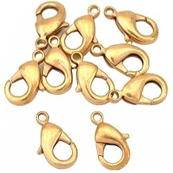 10 Gold Plated Beautiful Curved Lobster Clasps 12mm
