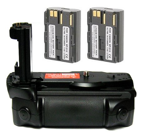 Opteka BG 40D Battery Pack Grip Vertical Shutter Release for Canon EOS 5D 20D 30D & 40D Digital SLR Camera with 2 BP 511 Batteries