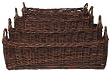 Country Hand Woven Rectangle Sapling Baskets Set / 4, Large=32"L x 16"W x 8.5"H