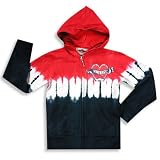 Flowers By Zoe - Girls Tie Dye Hoodie Jacket, Navy, Red, White