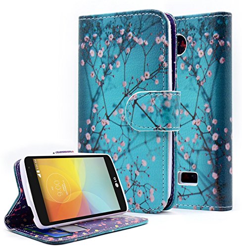 LG Tribute Case - NageBee - Design Dual-Use Flip PU Leather Fold Wallet Pouch Case for LG Tribute LS660 F60 (Fold Wallet plum blossom)
