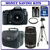 Pentax K20D 14.6MP Digital SLR Camera w/ DA 18-55mm f/3.5-5.6 AL II Lens w/ Pentax 75-300mm F4.5-5.8 SMCP-FA J AL Zoom Lens + Willoughbys 8GB SDHC Pro Bundle Package