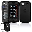 Solid Black Rubberized Snap-On Cover Hard Case Cell Phone Protector for LG Xenon GR500