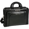 McKleinUSA Washington Leather Slim Laptop Briefcase - Black (17")