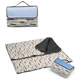 Outdoor Picnic Blanket Tote with Handle in Riviera Stripes by Picnic Time