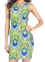 Sexy Backless General Print Sleeveless Bodycon Dress/Club Dress/Mini Dress 