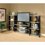 Aragon Entertainment Center in Black/Silver
