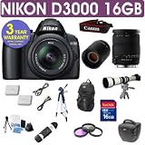 Nikon D3000 + Sigma 18-200mm OS Lens + 650-1300mm Lens