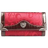 Jacquard Hearts Western Style Clutch Wallet w/Checkbook Cover in Choice of Colors