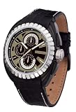 Police 'Trooper' Gents Black Leather Strap Watch With Black Dial