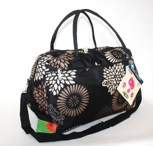 Ladies Holdall Hand Luggage Cabin Flight Bag 55x30x21cm LINED Gym Sports Maternity Womens Bag (Black)