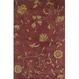 IMAGE OF Capri All Over Floral Red and Gold Rug Size: Runner 2'6' x 8'