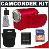 Zeikos Digital Video Camcorder with Color Preview LCD Screen (Red) + 2GB Card + Case + Accessory Kit