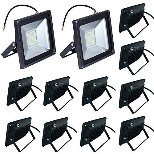 10-Pack 50W LED High Quality Floodlight,Low-energy Warm White Spotlight,IP65 Waterproof Outdoor&Indoor Security Flood Light Landscape Lamp