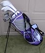 Left Handed Ladies Complete Professional Golf Clubs Set Womens LH Drivers, Hybrid, Irons, Putter Bag Beautiful Purple Left Handed