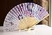 Japanese Silk Handheld Fan, with Bamboo and Dragonflies HF204
