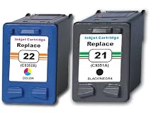 (2 pack) HP 21 C9351AN & HP 22 C9352AN Compatible Combo Pack - 1 Black & 1 Color Ink Cartridges