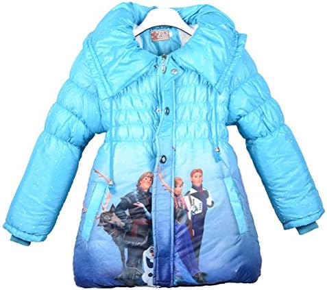 Free2mys Girls Christmas Style Polka Dots Cartoon Down Coat (M(5)/4-5Y/120cm, Blue)