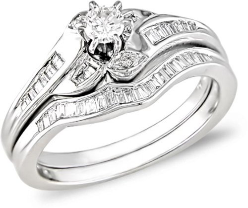 14KW 1/2ctw diamond set of engagement ring and wedding band, I1-I2