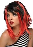 Black and Red Streaked Wig - Black/Red